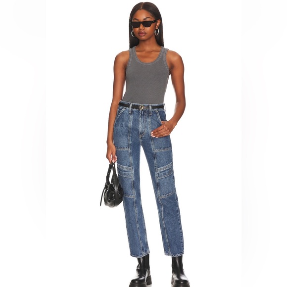 Agolde High Rise Blue Jeans - Picture 5 of 8